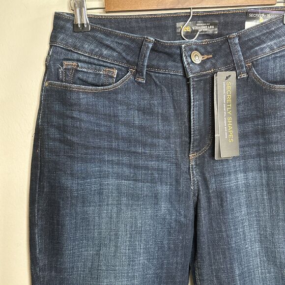 Lee Secretly Shapes Jeans Women 6 Short Straight Leg Mid Rise Bewitched Stretch - Picture 8 of 13